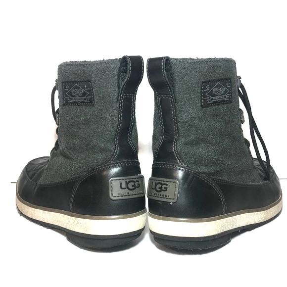 UGG Girls Size 4 Winter Boots Black Outdoor Sherpa Youth Snow Insulated Shoes - Picture 4 of 7